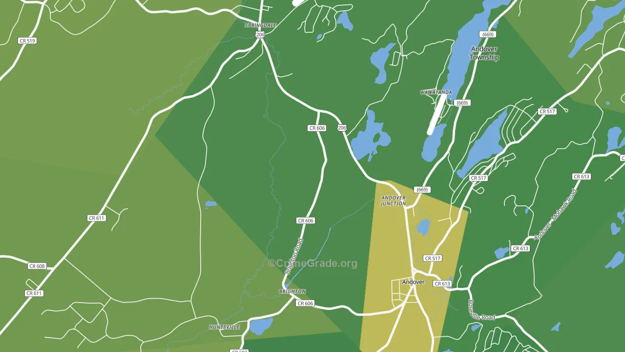 Andover Junction, NJ Map of Murder Rates