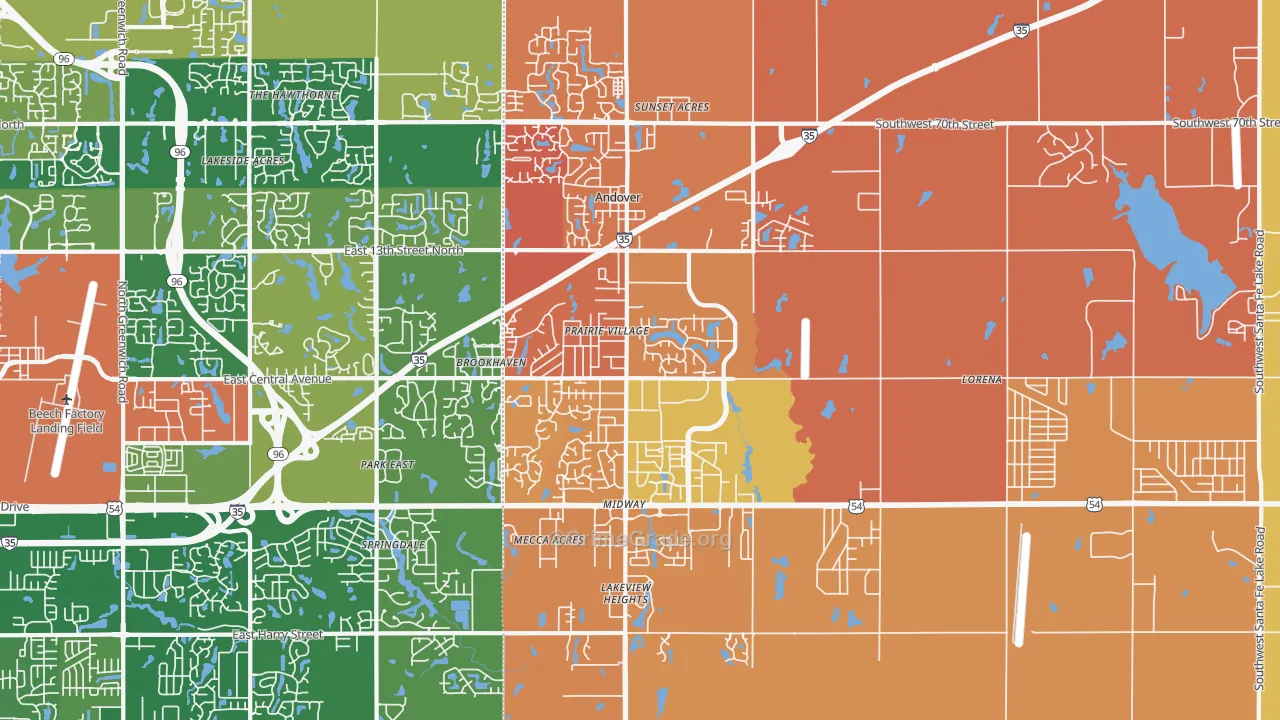 Andover, KS Map of Murder Rates