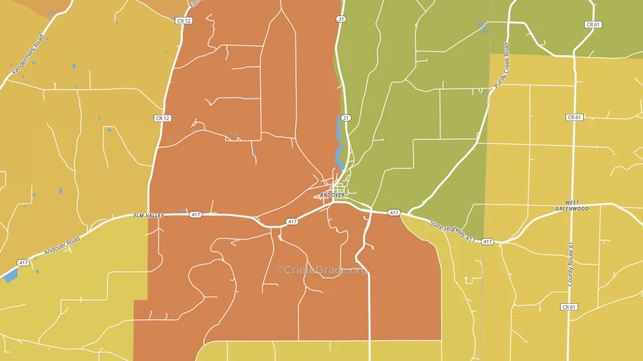 Andover, NY Map of Murder Rates