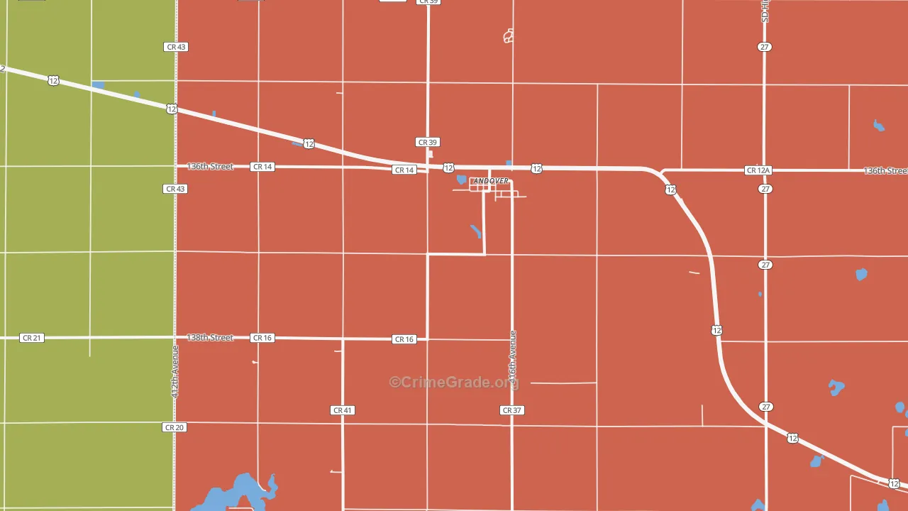 Andover, SD Map of Murder Rates