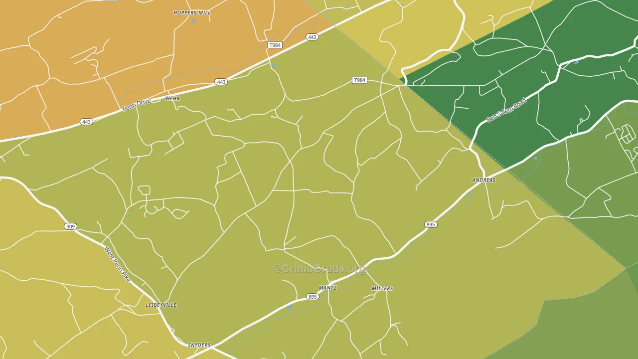 Andreas, PA Map of Murder Rates