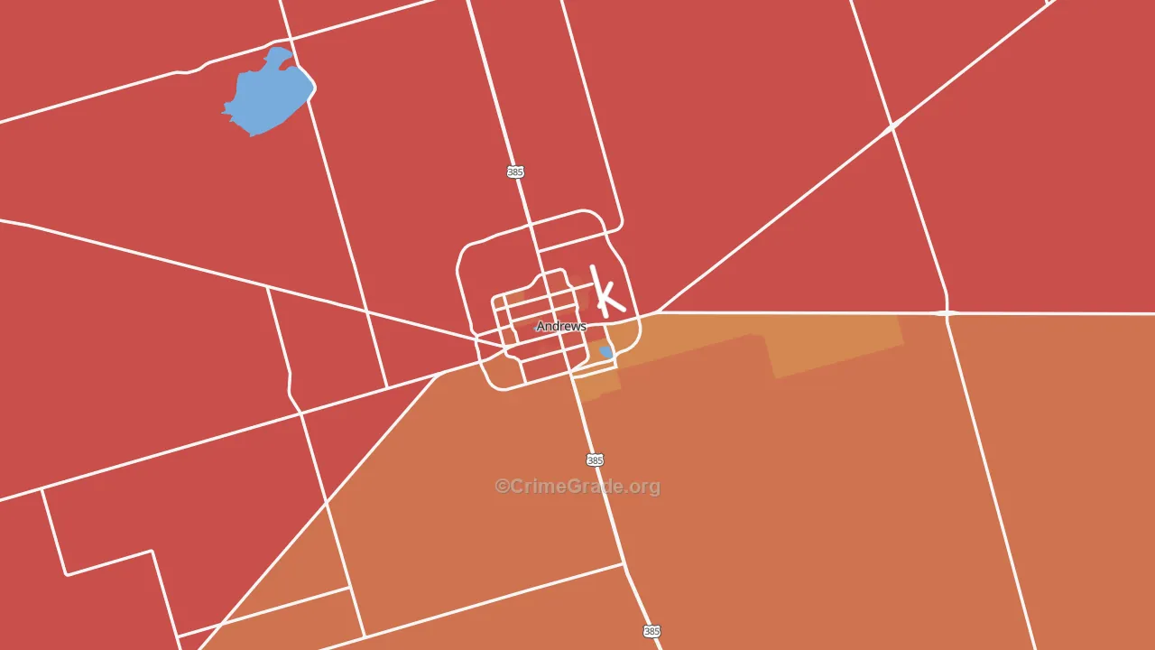 Andrews County, TX Map of Murder Rates