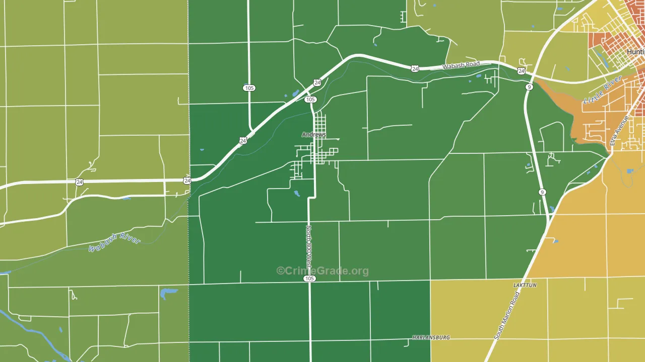 Andrews, IN Map of Murder Rates