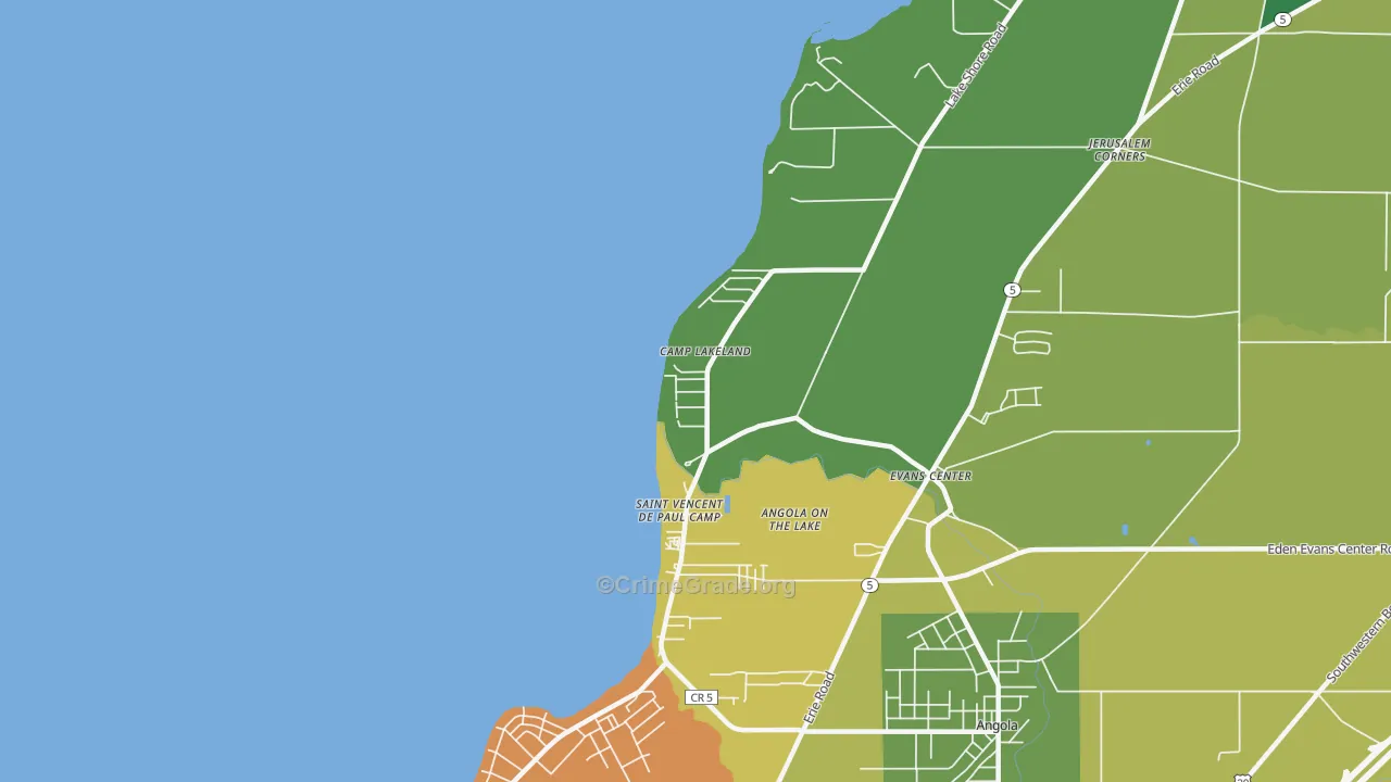 Angola on the Lake, NY Map of Murder Rates