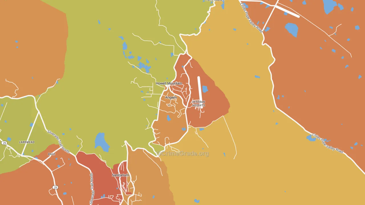 Angwin, CA Map of Murder Rates