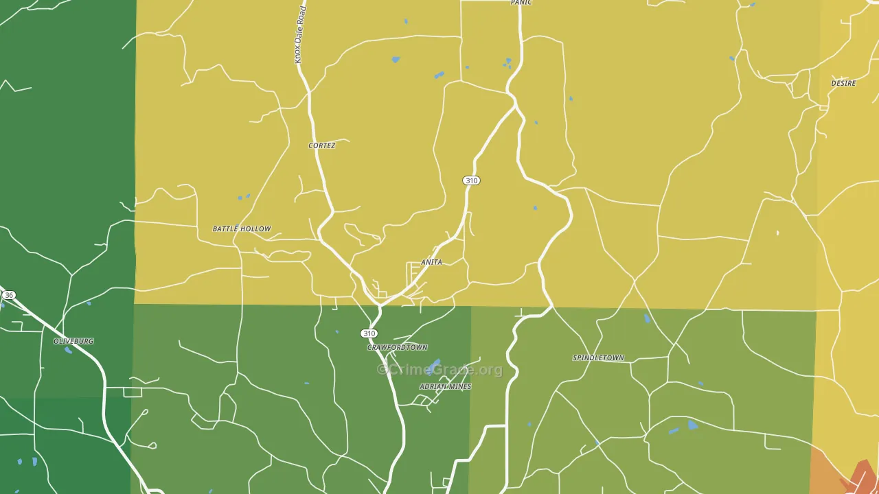 Anita, PA Map of Murder Rates