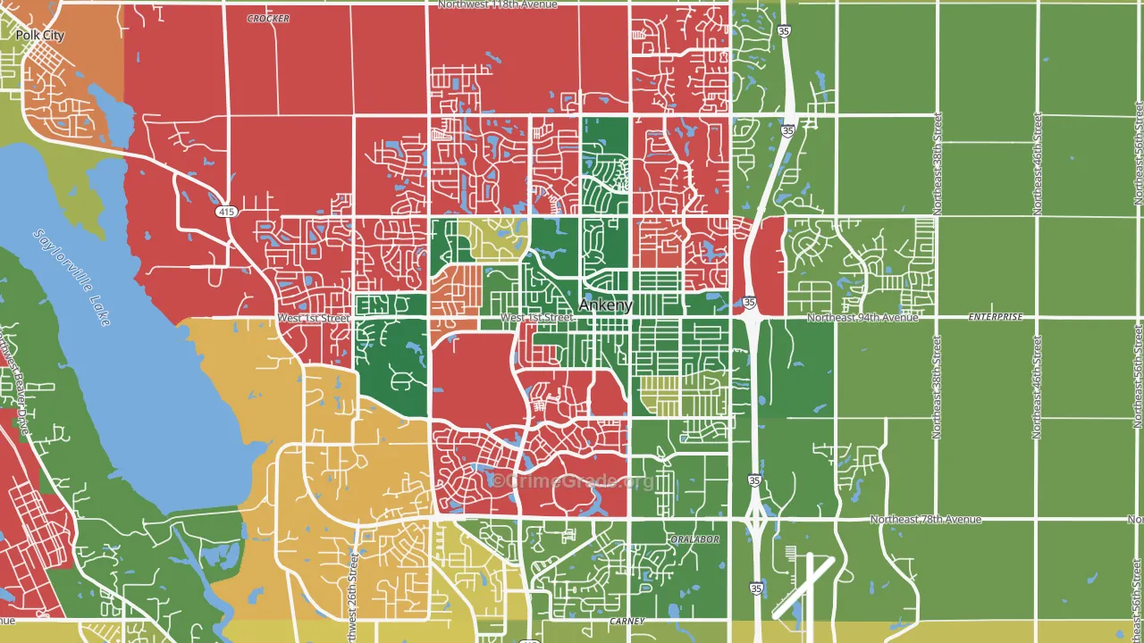 Ankeny, IA Map of Murder Rates
