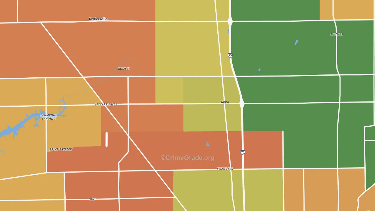 Anna, OH Map of Murder Rates