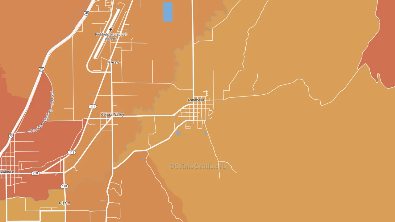 Annabella, UT Map of Murder Rates