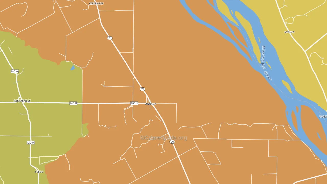 Annada, MO Map of Murder Rates