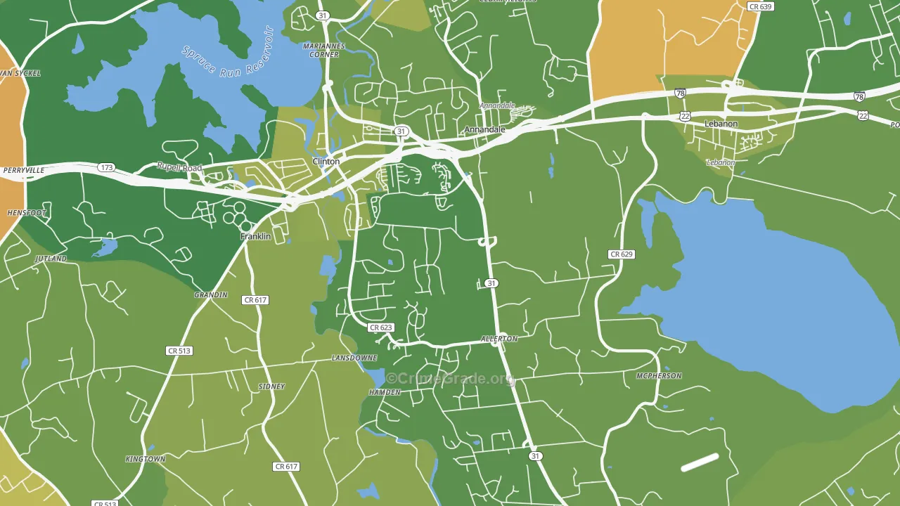 Annandale, NJ Map of Murder Rates