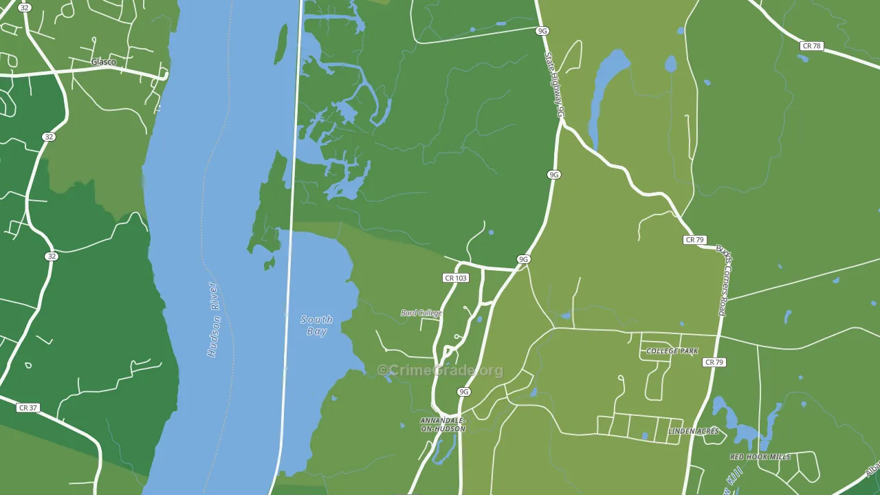 Annandale On Hudson, NY Map of Murder Rates