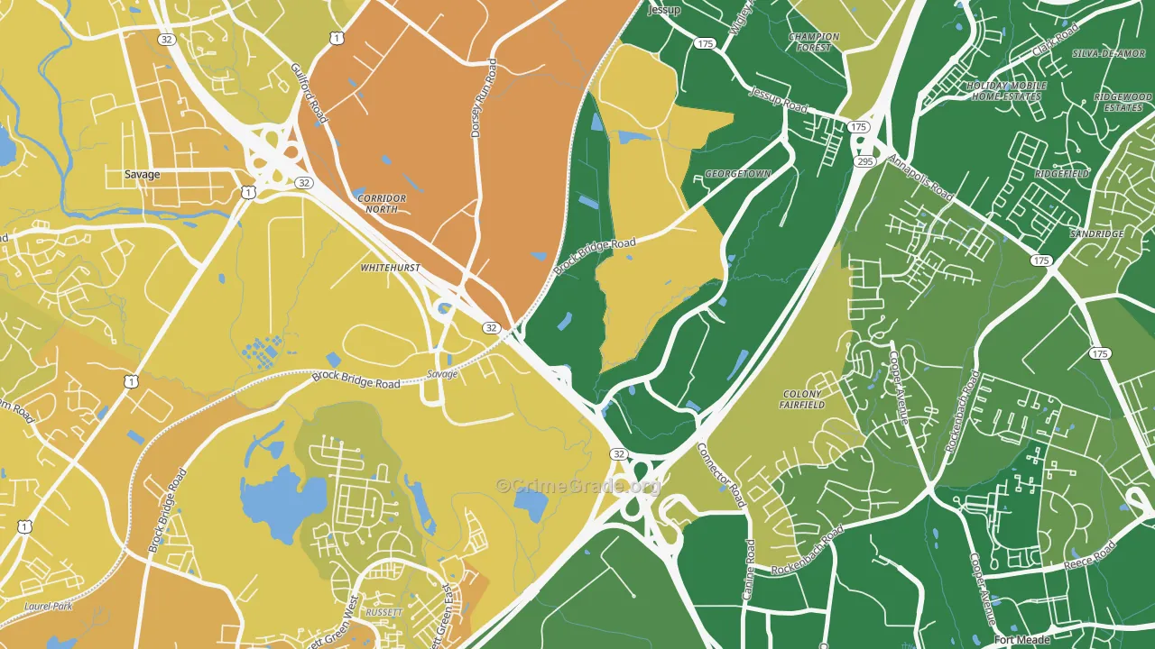 Annapolis Junction, MD Map of Murder Rates