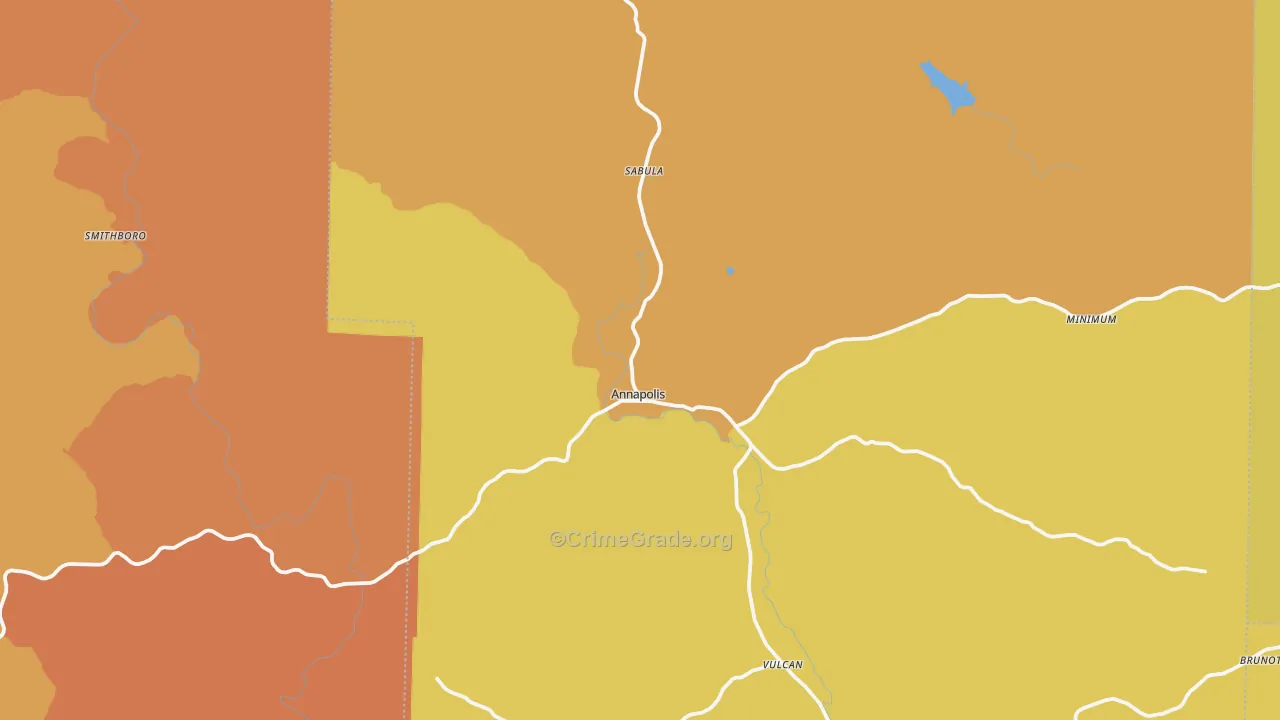 Annapolis, MO Map of Murder Rates