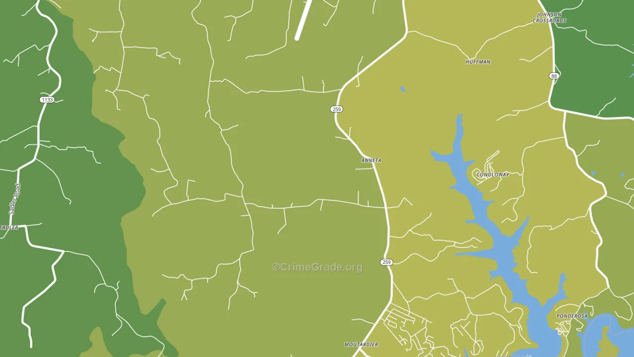 Anneta, KY Map of Murder Rates