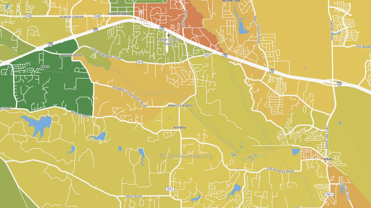 Annetta North, TX Map of Murder Rates
