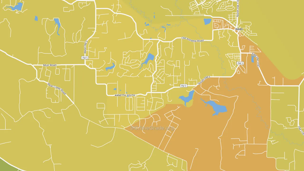 Annetta South, TX Map of Murder Rates