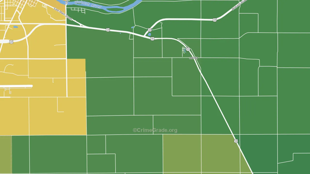 Anoka, IN Map of Murder Rates