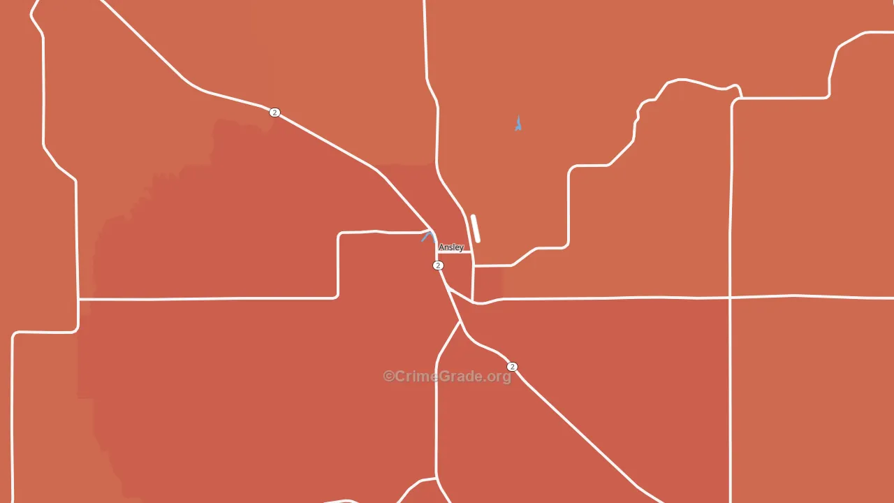 Ansley, NE Map of Murder Rates