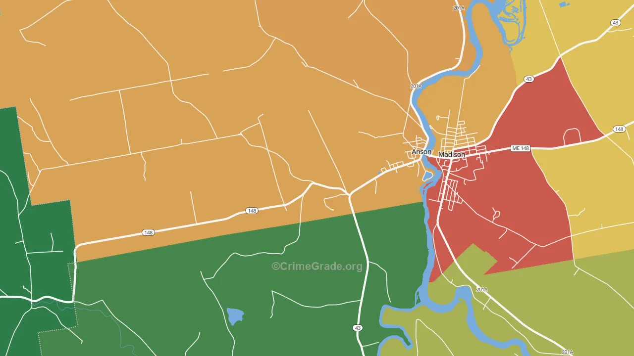 Anson, ME Map of Murder Rates