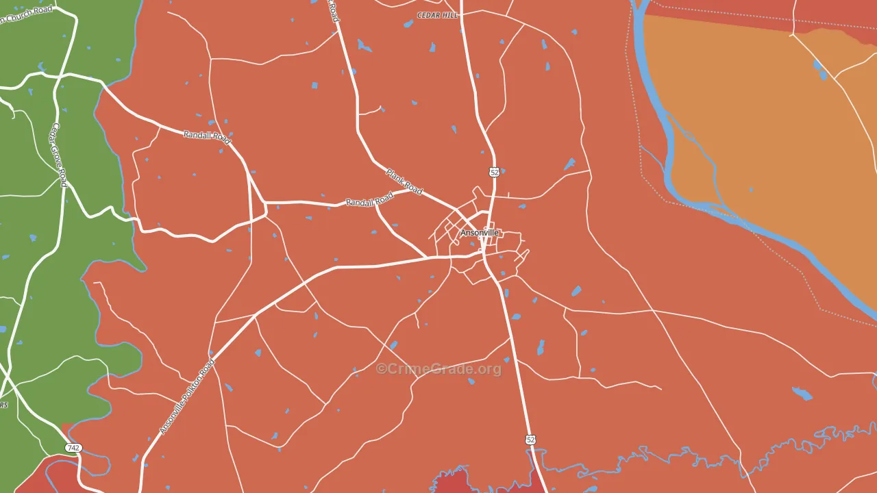Ansonville, NC Map of Murder Rates