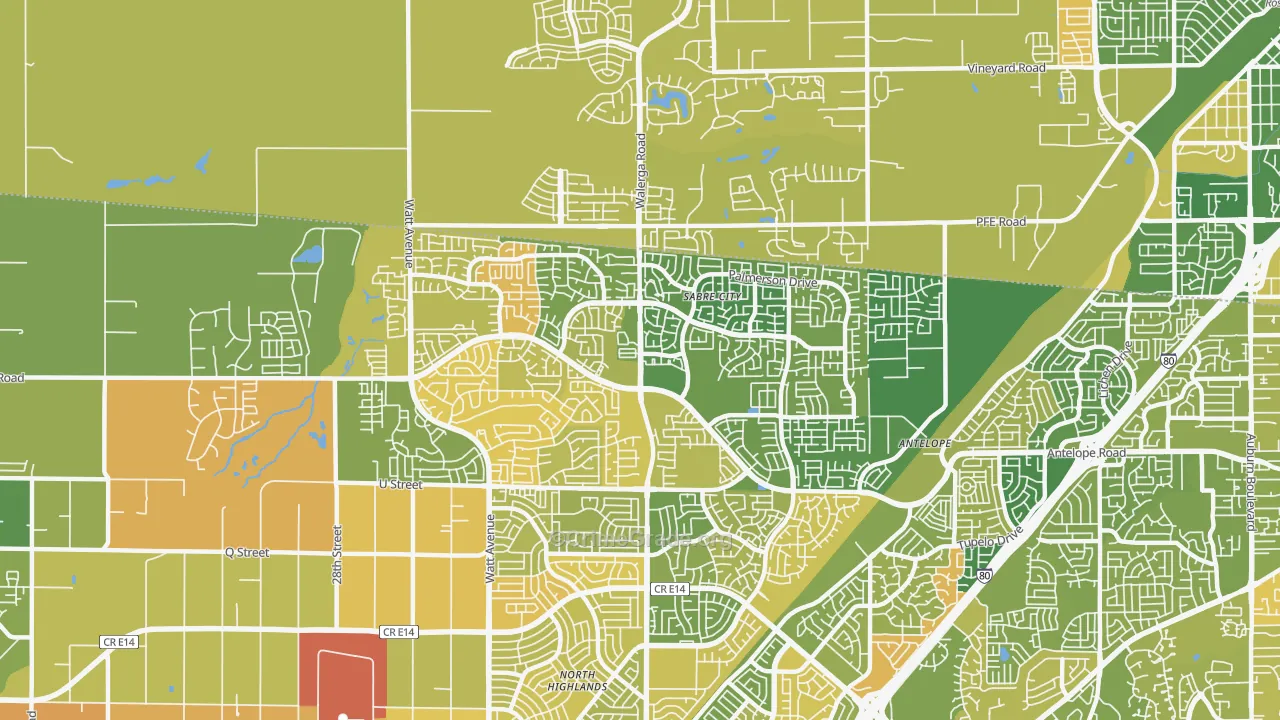 Antelope, CA Map of Murder Rates
