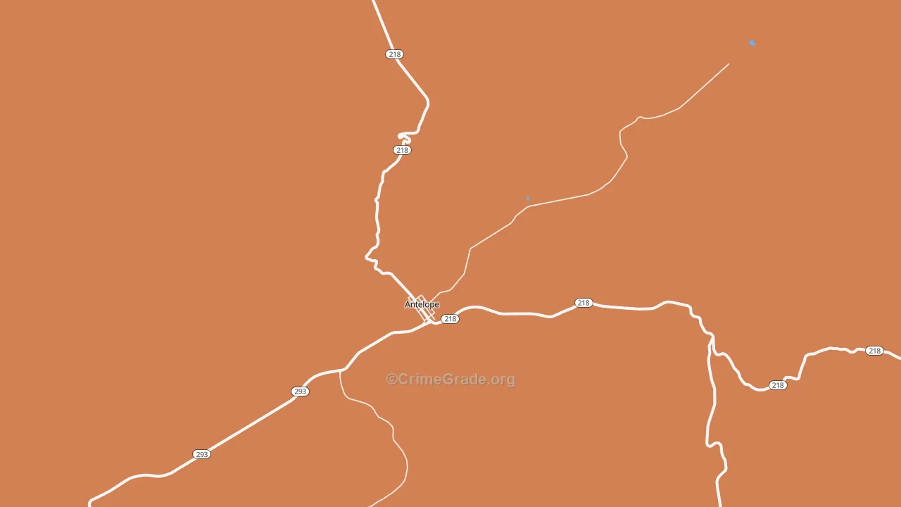 Antelope, OR Map of Murder Rates