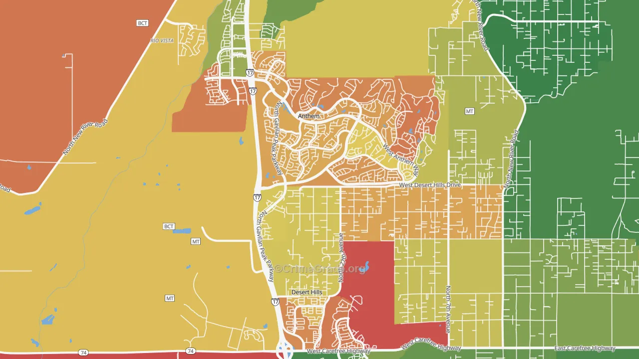 Anthem, AZ Map of Murder Rates