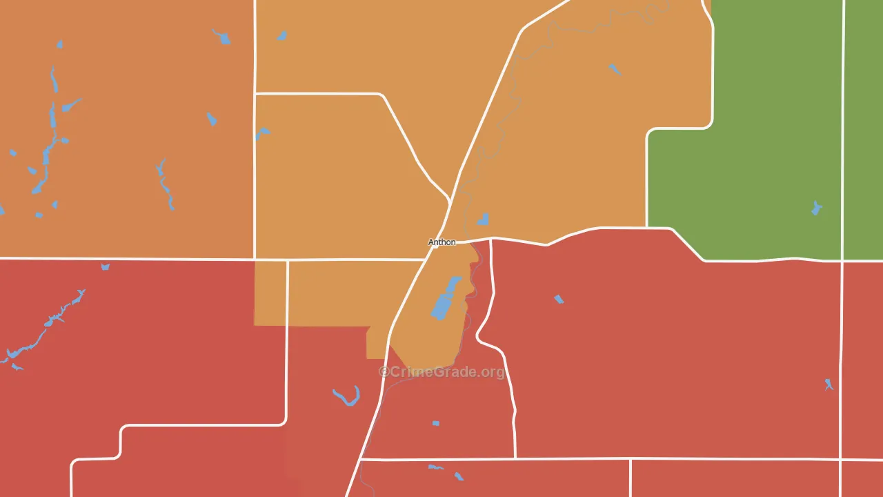 Anthon, IA Map of Murder Rates