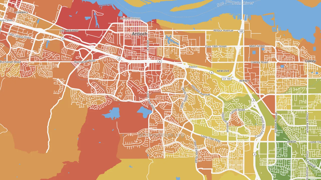 Antioch, CA Map of Murder Rates