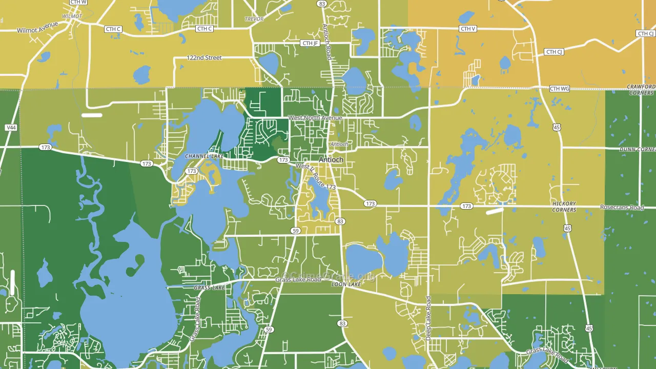 Antioch, IL Map of Murder Rates