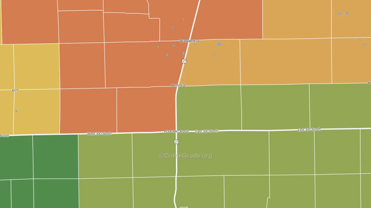 Antiville, IN Map of Murder Rates