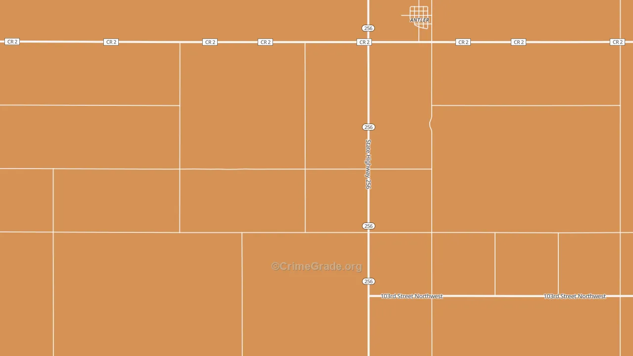 Antler, ND Map of Murder Rates