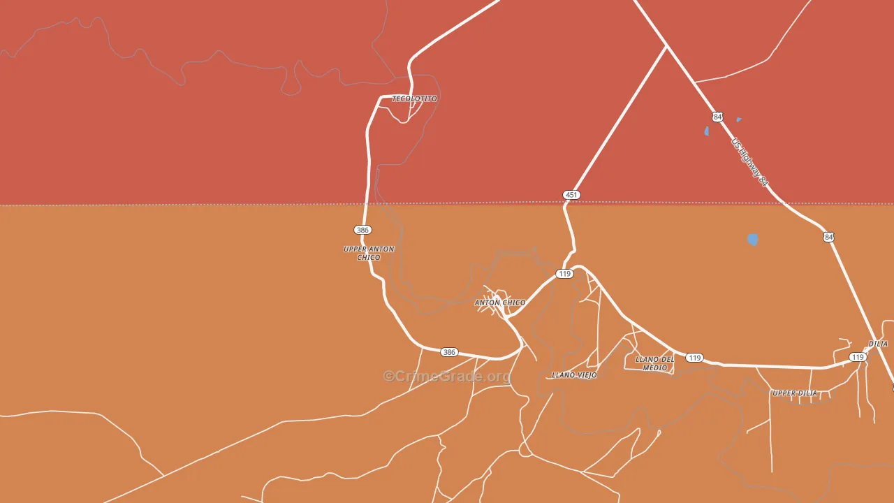 Anton Chico, NM Map of Murder Rates