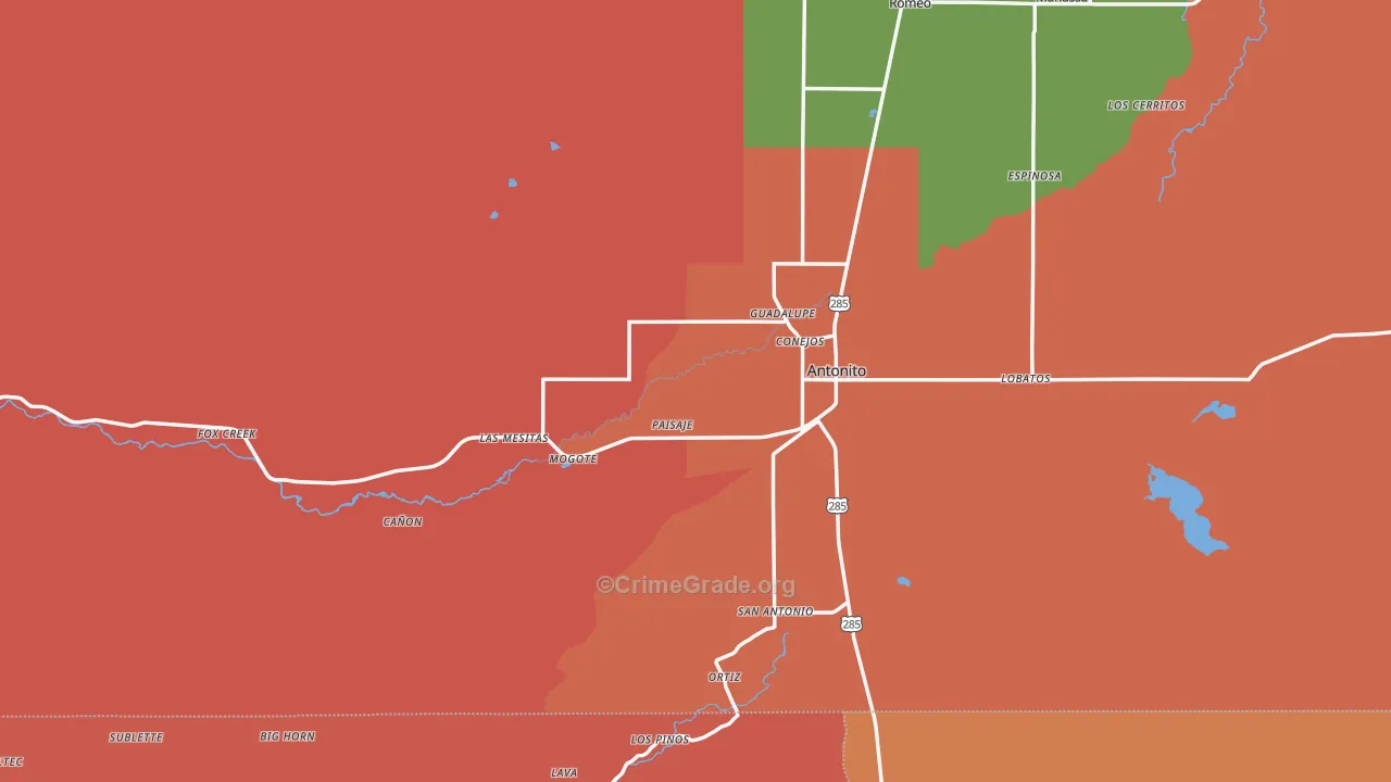 Antonito, CO Map of Murder Rates