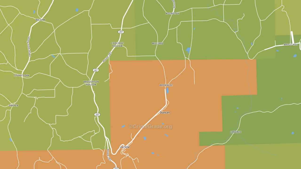 Antrim, PA Map of Murder Rates