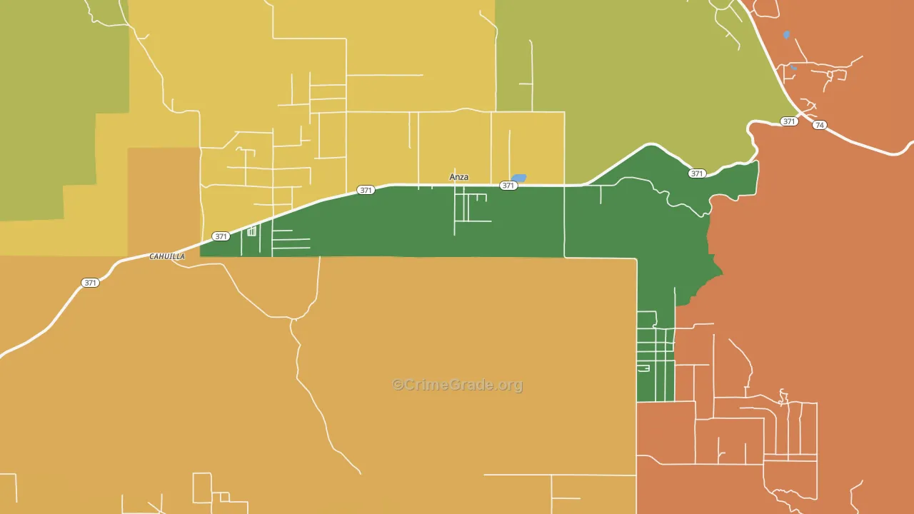 Anza, CA Map of Murder Rates