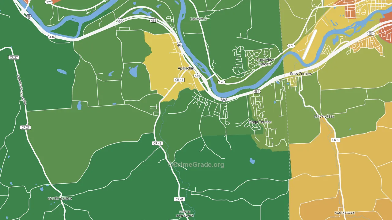 Apalachin, NY Map of Murder Rates