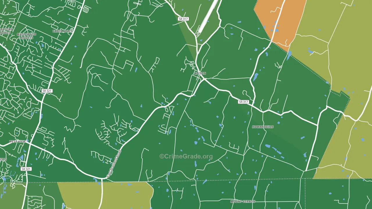 Apison, TN Map of Murder Rates