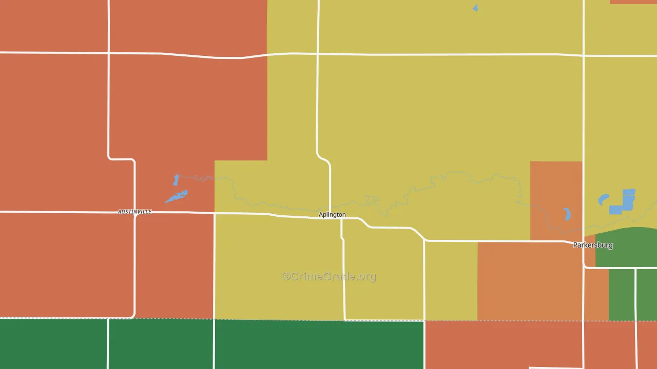 Aplington, IA Map of Murder Rates