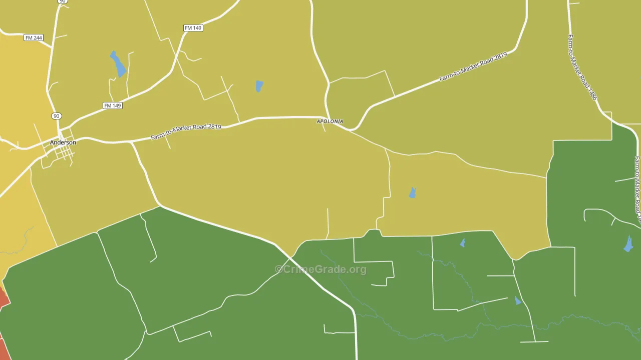 Apolonia, TX Map of Murder Rates