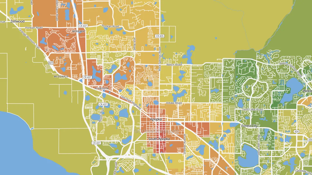 Apopka, FL Map of Murder Rates