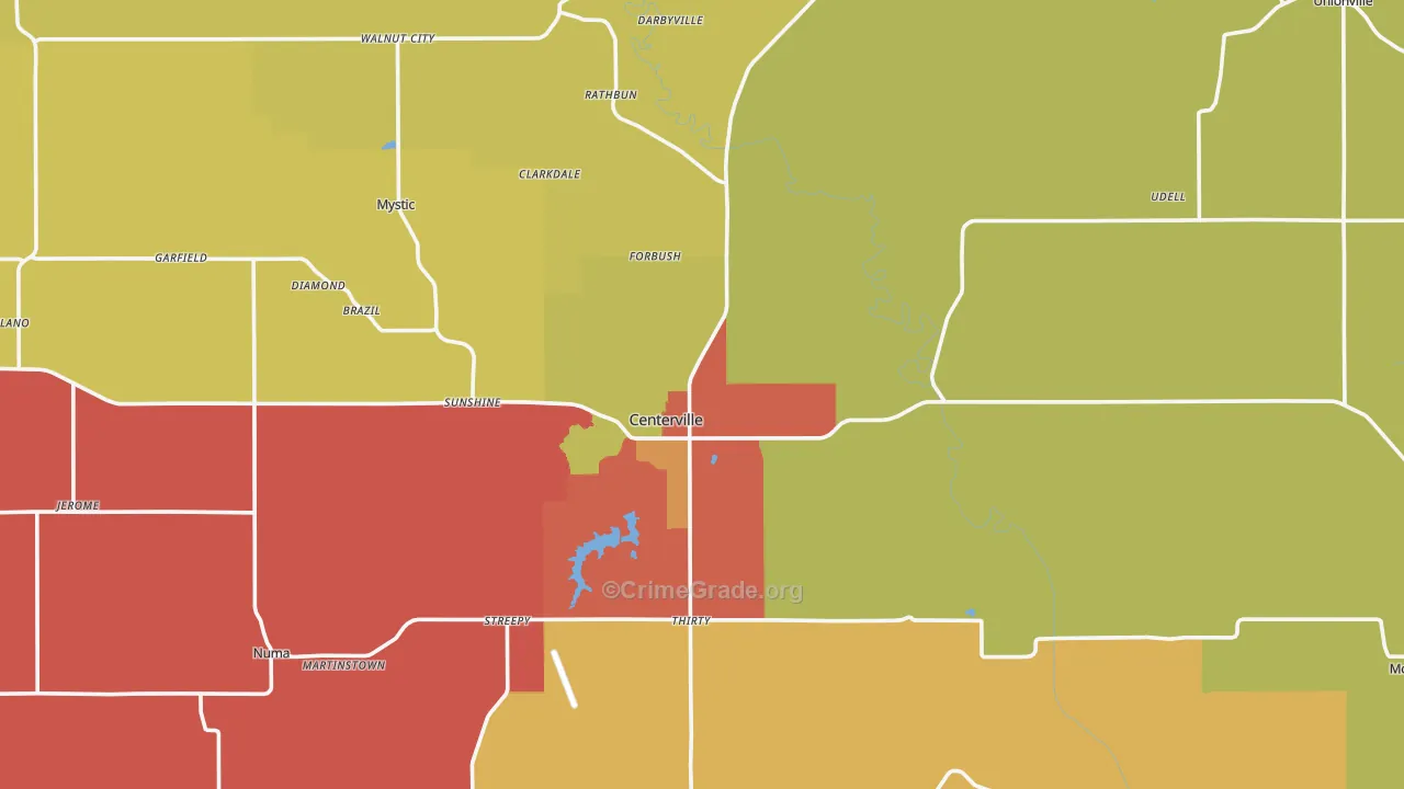 Appanoose County, IA Map of Murder Rates