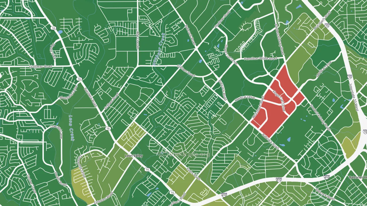 Apple Creek, San Antonio, TX Map of Murder Rates
