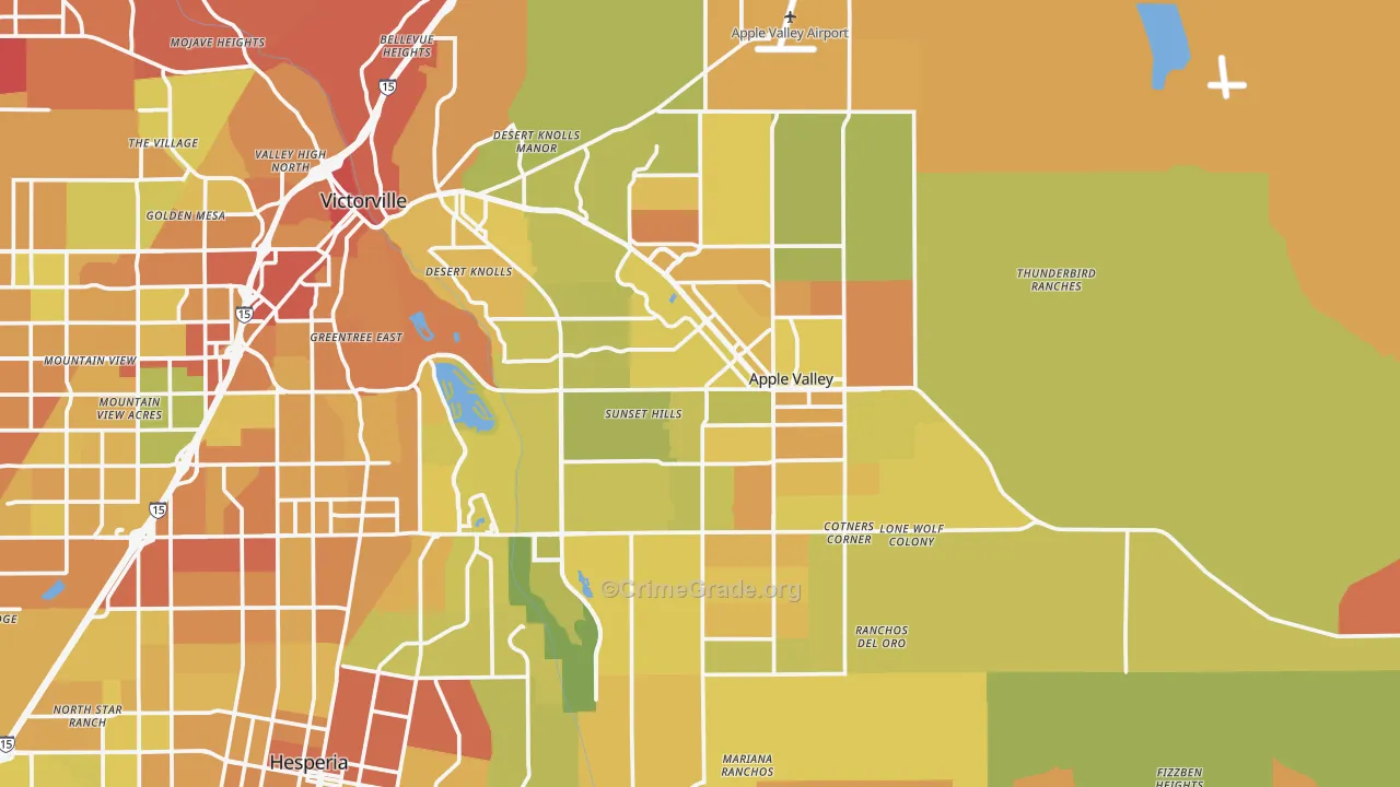 Apple Valley, CA Map of Murder Rates