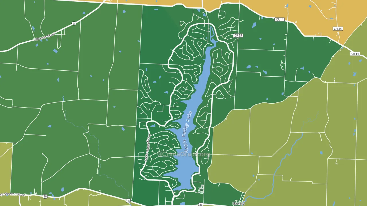 Apple Valley, OH Map of Murder Rates