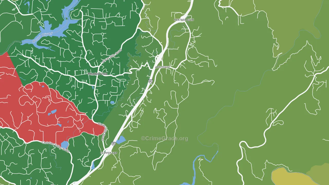 Applegate, CA Map of Murder Rates