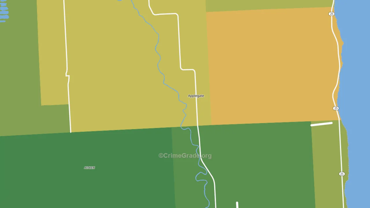 Applegate, MI Map of Murder Rates