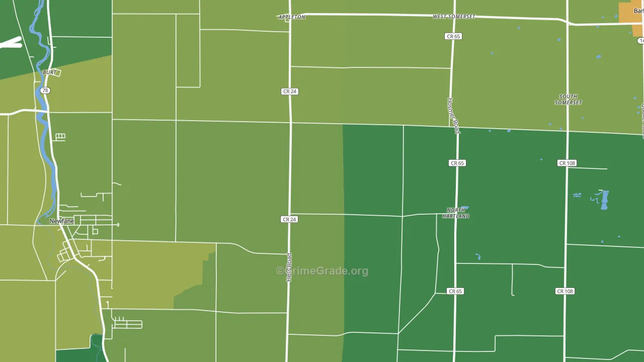 Appleton, NY Map of Murder Rates