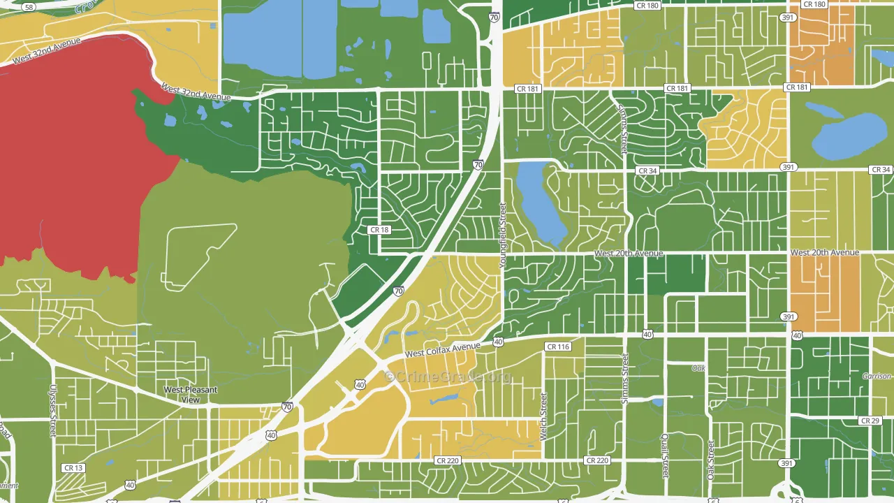 Applewood, CO Map of Murder Rates